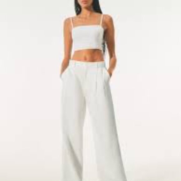 Gap White Size 14 High Rise Linen-Cotton Trousers - Picture 4 of 5